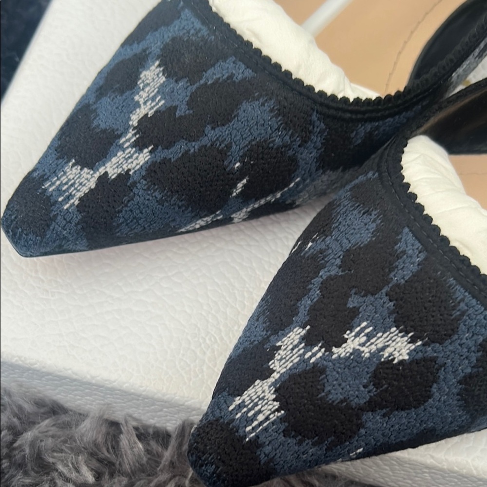Dior Women's Black and White Slingback Shoes